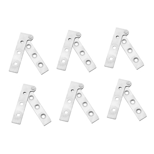 HOMSFOU 6個 隠しドア用ステンレス鋼転蝶番 耐久性と錆びに強い 小型天地合頁 家用木製 アルミフレームドア対応 簡単取付けで な隠蔽型ヒン
