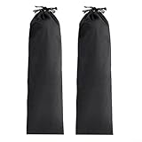 Yuanpgky Bolsa larga con cordón para postes de tienda de campaña, trípodes y paraguas, funda de almacenamiento de tela Oxford impermeable con protección contra el polvo, color negro