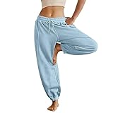 Genérico Pantalones De Invierno para Mujer 2024 De Algodón Pantalonecargo Mujer Pantalon Pana Cintura Alta Pantalones Chandal Regalos Originales para Muje con Bolsillos Pantalón Azul Claro S