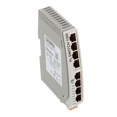 PHOENIX CONTACT 1085256, Industrial Ethernet Switch, 8 Ports, 10/100 Mbps, Unmanaged, Plastic Case, Compatible with Industrial Computer, PLC, Sensor, Equipment