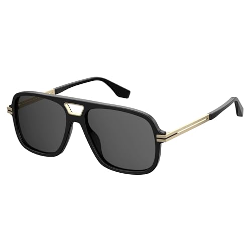 Marc Jacobs Men's Marc 415/S Navigator Sunglasses, Black Gold/Gray, 56mm, 16mm