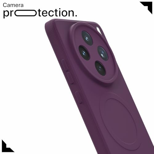 Image of Pikkme Back Cover for Vivo X200T 5G Soft Matte Silicone Mag-Safe Design (Mag-Safe Not Support) Camera Protection | Slim Fit Bumper Cover (Purple)