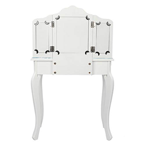 AUTOKOLA Home Three-Fold Mirror Single-Drawing Curved Foot Children Dressing Table Blue Zebra 3-7 Days Delivery