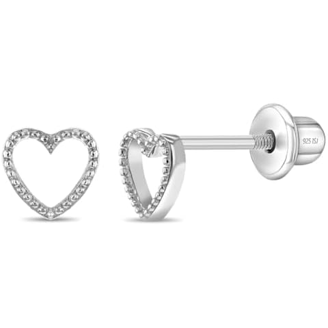 925 Sterling Silver Tiny Heart Earrings for Kids Cover