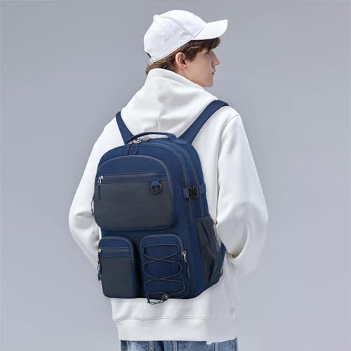 Image of Lohol Water Resistant Daypack with Mulitiple Pockets for School Travel Outdoor College, 15.6 inch Laptop Backpack for Men and Women (Navy Blue)