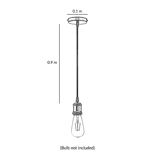 iTrend Vintage Ceiling Pendant E27 Lamp Holder Braided Light Fitting - Black Pearl