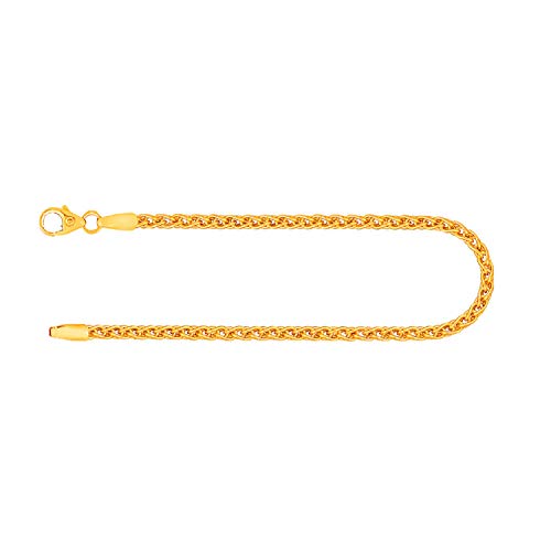 EDELIND Bracelet Chaîne Maille Palmier en Or Jaune 333/1000 18,5 cm,2,5 mm avec Fermoir mousqueton - Bijoux pour Femme