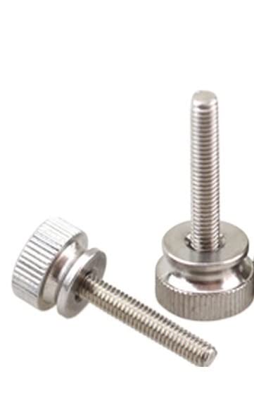 2pcs/lot M3/4/5/6 Knurled Stainless Steel Adjustment Positioning Round Step Thumb Screw (Size : M6X27-D16X10)