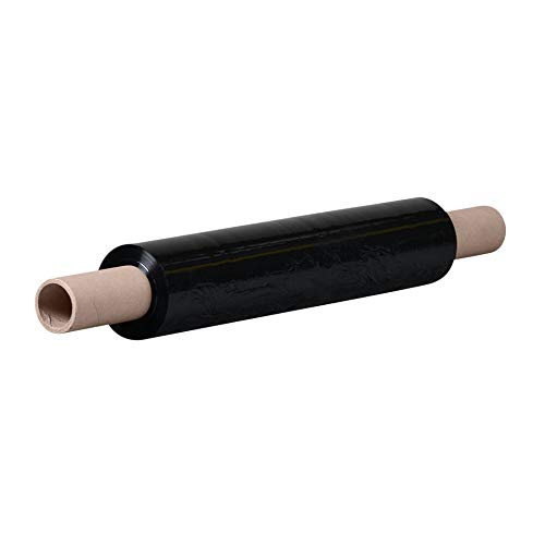 TotalPack Hochwertige Stretchfolie mit erweitertem Kern für Paletten, Kisten beim Umzug (schwarz, 400 mm x 250 m)