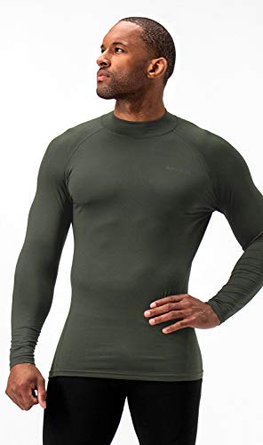 image for DEVOPS 2 Pack Men's Thermal Turtle Mock Neck Shirts, Compression Long 