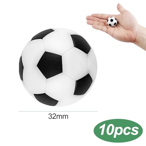 Cigrubo 10 Stück Tischkicker Bälle, Tischfußball Kickerbälle Kinder, Kicker Bälle, Fussball Spielzeug, Tisch Fußball Ball Innen 2-Spieler FußBall Tischspiel für 3+ Kinder Und Erwachsene Schwarz Weiß