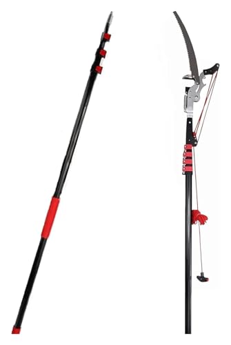 高枝切りノコギリ, 高枝ノコギリ, ロッパー ロングリーチポール剪定鋸 2 in 1 伸縮式ガーデニングツール(24ft/7.2m)