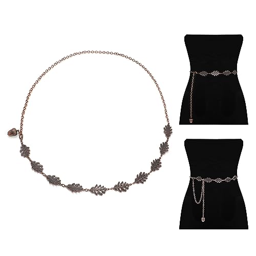 Whimsigoth Oak Leaf and Acorn Metal Chain Leaf Belt, Cottagecore Renfair Accessories Fantasy Costume4