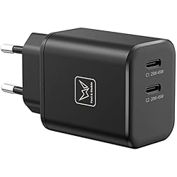 Cargador Tipo C Doble Cargador Carga Rapido 45W Dos Puertos USB-C, Cargador de Red rápido de 45W para Samsung Galaxy S22 Ultra/S22+/Tab S8 Ultra/Tab S7/Z Flip 4/Z Fold 4 5G/S20/Note20/S10/A52S, 20W Cargador iPhone