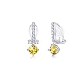 FH.bird 痛くないイヤリング レディース シトリン 揺れる シルバー925 金属アレルギー対応 11月誕生石 イヤリング 結婚式 人気 可愛い シンプル オフィス 通勤 誕生日 記念日 母の日 ギフト 人気 バレンタイン ギフト ホワイトデー お返し 入学式 卒業式 女性