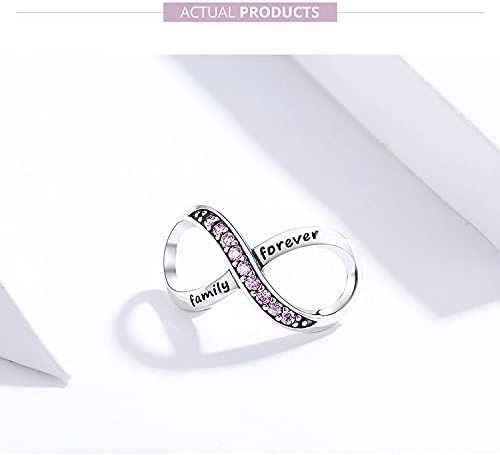 Miniatura 7 de Abalorio infinito de plata de ley 925 con colgante para pulseras Pandora, para mujer