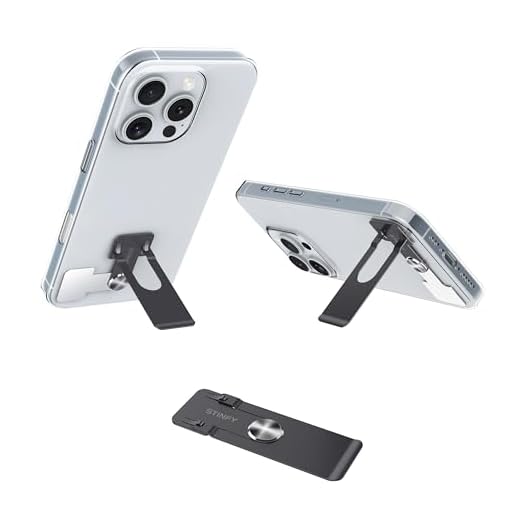 Phone Slim Kickstand, Ultra Thin Vertical and Horizontal 360° Rotating Universal Steel Metal Stable Stand Pocket Friendly Sticky Holder for iPhone Samsung Cellphone Case (Black 2-Pack)
