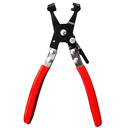 Wide & Flat band Hose Clamp Pliers, Coolant Hose Clips, Works on all Flat Band Style Hose Clamps of Removal and Installation,for Car Fuel Oil Water Pipe Repair Tools (Wide & Flat band Pliers)