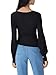 CIDER Women's Long Sleeve Asymmetric Neck Top Lantern Sleeves Fitted Business Casual Shirt Date Night Fall Fashion Black