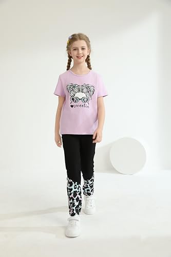Image of Girl Clothes Cute Cool Girl Tops Splicing Pants 2 Piece Girls Summer Outfits 6-14 Years