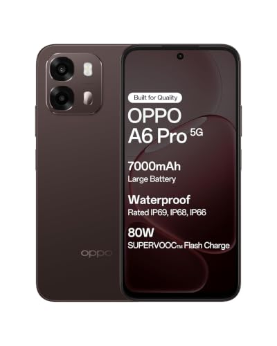 Image of OPPO A6 Pro 5G Smartphone (8G+128G) Gold, 6.75 -inch Screen, 144Hz Display, 7000mAh Battery, 80W Fast Charging,16MP Front Camera & 50MP Triple Camera, MediaTek Dimensity 6300 Mobile Platform,IP69