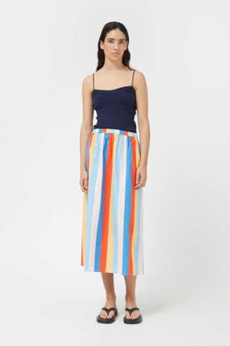 Falda midi acampanada Beach Stripes de rayas verticales con corte evasé cómodo y fresco de mujer 5