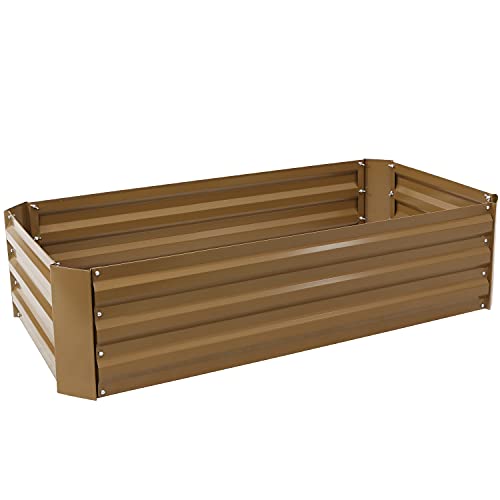 Sunnydaze HB-529 48-Inch Galvanized Steel Outdoor Raised Garden Bed - Rectangle Planter cover