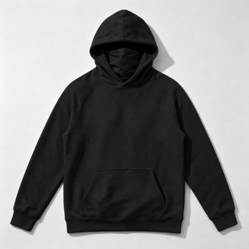 Mens Pullover Hoodie Face Cover Kangaroo Pocket Casual Outdoor Sweatshirt - image 7