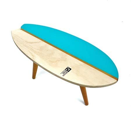 Mesa de Centro Longarina Verde-água/Madeira