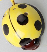 Yellow Lady Bug 4 Holes Novelty Pendant Ceramic Ocarina. Great Gift, Dexterous, Easy To Carry And Learn. Linn's Arts! #TOP3