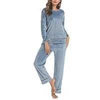 Nieery Pigiama Donna Invernale in Pile Pigiama Flanella Pigiami Lungo Caldo Morbido e Confortevole S-XXL
