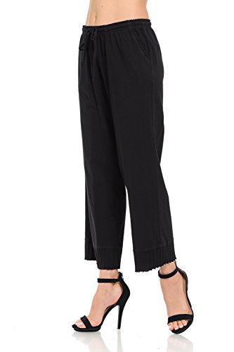 Focus Fashion Women's Cotton Jersey Flood Pant-CS3063