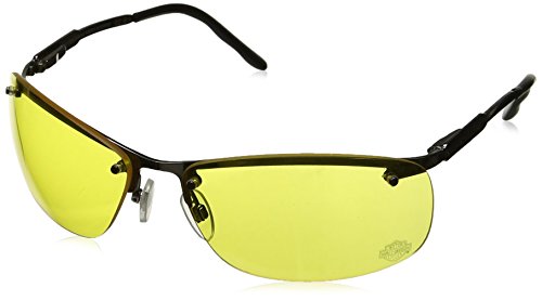Harley-Davidson HD703 Safety Glasses with Gunmetal Frame and Amber Tint Hardcoat Lens