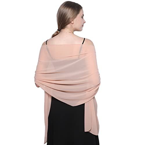 LMVERNA Simple Chiffon Shawls and Wraps for Evening Dresses Silky Long Wrap Scarves for Wedding Party
