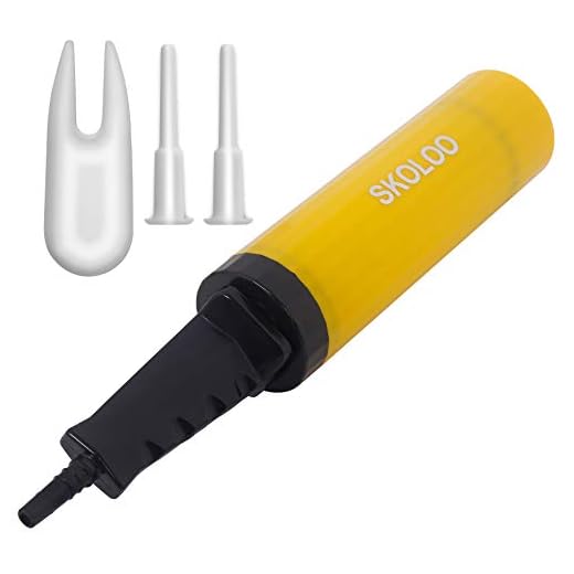 SKOLOO Hand Air Pump for Balls: Yoga Ball, Horse Hopper, Unicorn Bouncer, Balloon, Gym Ball, Inflatable Bouncing Horse, Two-Way Hand Pump, Yellow
