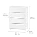 IRIS USA Plastic Drawer Storage Organizer, 4-Drawers, for Classroom Art Supplies Dresser Closet Bathroom Dorm Bedroom Laundry Room, Wide, White Frame with Matte White Front Panels