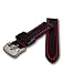 Produktbild Uhren Pevak® Leder Uhrenarmband Carbon Optik Schwarz mit Rote Naht 20mm Uhr Armband Uhrband Ersatzband