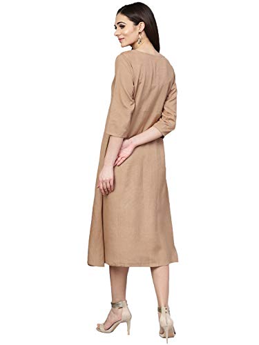 Image of Varanga Women's Rayon Blend Fit and Flare Midi Dress