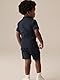 NEXT Kurzarm-Polohemd mit Reißverschluss und Shorts Navy Textured 12 Monate