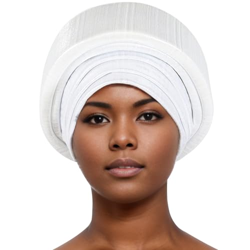 Turbante africano para mujeres, turbante de moda envoltura de cabeza étnica africana de boda envoltura de cabeza diadema de moda cristales turbantes de cabeza retorcida para mujeres y niñas, O Silver