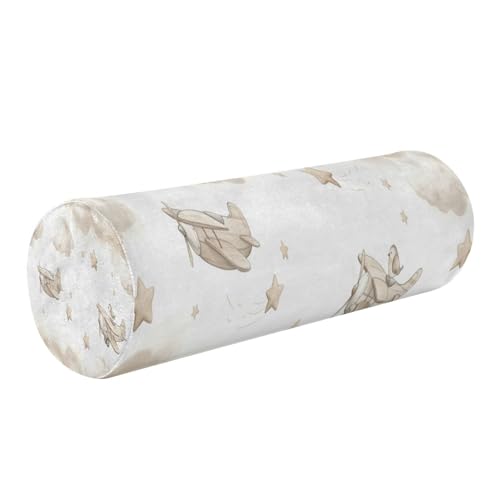 Kigai Planes and Clouds Cervical Pillow for Neck Pain Relief Neck Roll Memory Foam Bolster Pillow for Legs Bed Head Back Sleeping Support