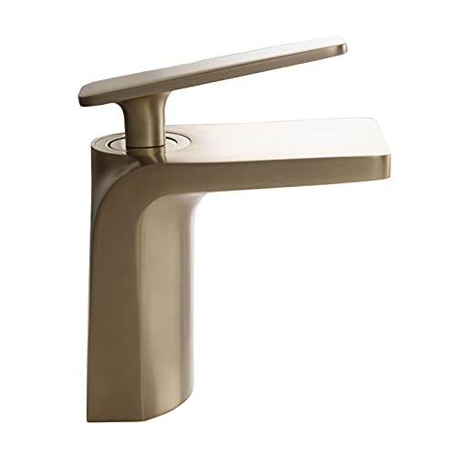 Mitigeur de lavabo cascade haut de gamme en laiton doré - 2