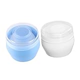 LOORGVEL 2個ちゃん用パウダー容器 タルク収納付き ふわふわパフ採用 携帯便利 新生児のボディケアに 家 旅行用ベビーパウダー コンパクトケース