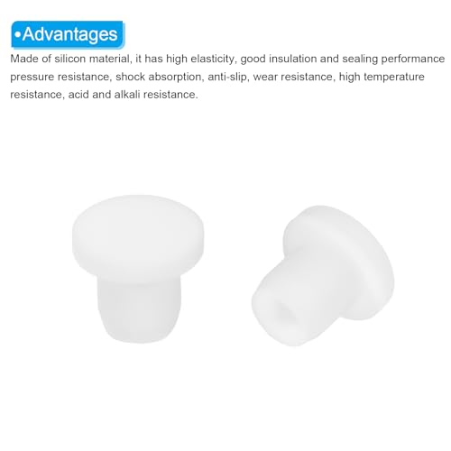 Image of MECCANIXITY 8pcs T-Shaped Silicone Plugs 7.3mm 5 /16 Inch Dia Snap in Plug Hole Seal Cover Round Rubber Stopper for Kitchen Rubber Bulkheads Waterproof Sealing Plugs White