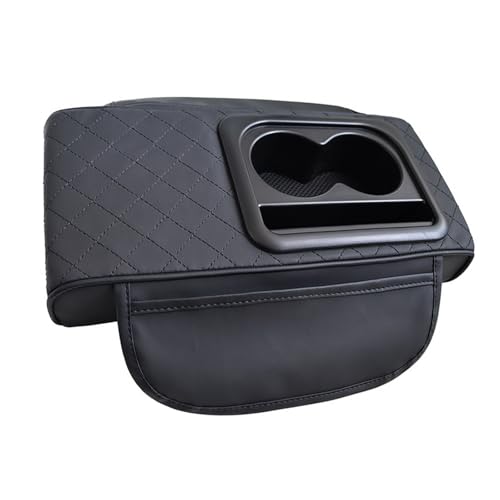 Console centrale en cuir de voiture avec porte-gobelet pour accoudoir auto