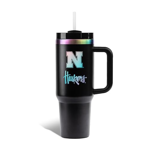 Image of The Memory Company | Licensed NCAA 40oz Iridescent Tumbler with Handle