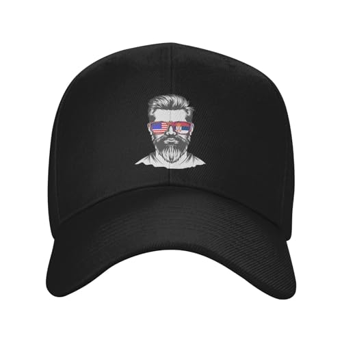 Serbian American Half Flag Boy USA Serbia Classic Duckbill Caps for Stylish Sun Protection Black - Main Image