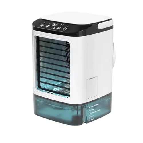 Aire acondicionado portátil,ventilador de aire frío,ventilador de ahorro de energía,mini enfriador de aire 3 en 1,tanque de agua grande de 900 ml,con luz led, adecuado para dormitorios No spray