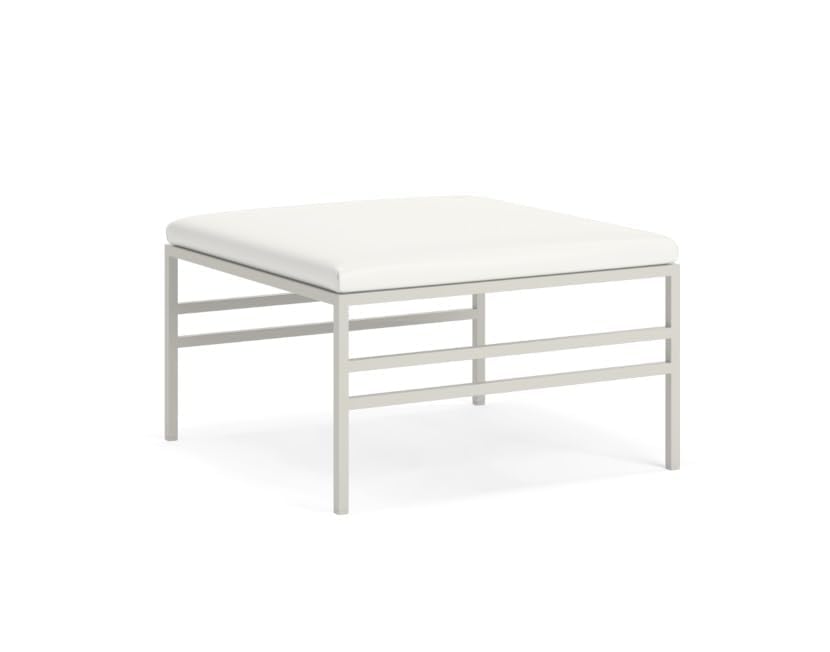 OGFC 64911 Large Vanity Stool/Bench, Cushion Vanity Chair, Dressing Makup Stool Bench, Vanity Seat for Bedroom, Living Room, Bathroom Ottoman - Grey Frame with White Cushion