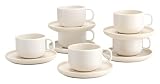 Creatable, 25260, Serie Uno Offwhite, 12-teiliges Geschirrset für 6 Personen, Tassen Set aus Steinzeug, spülmaschinen- und mikrowellengeeignet, Made in Portugal